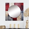thumbnail image 1 of Designart "Abstract Shapes With Maroon Mosaics" Abstract Shapes Square Mirror For Wall Decor - Large Purple Square Printed Wall Mirror Art - Square Modern Mirror - Wall Mounted Square Mirror, 1 of 5