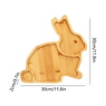 thumbnail image 3 of COM1950s Wooden Snack Tray with Rabbit Design, 2-Piece Carved Appetizer Plate Set for Fruits and Candy, Home Kitchen Serving Tray, 3 of 7