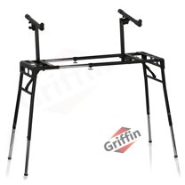 Griffin DJ Workstation - 2 Tier Keyboard Stand & Laptop Mount for ...