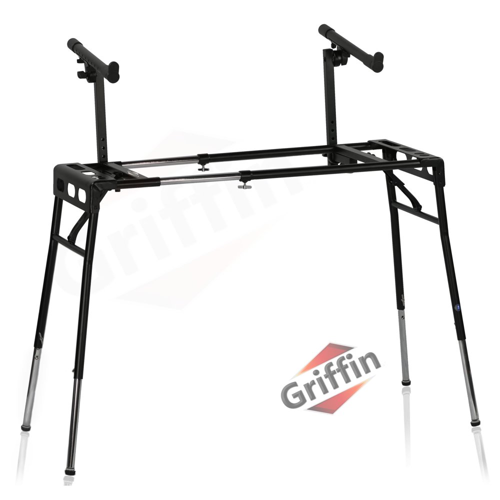GRIFFIN 2Tier DJ Coffin Workstation Stand Double Table Top Keyboard
