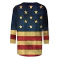 thumbnail image 5 of Frostluinai Chemises pour Femmes Chemises Rouges Blanches et Bleues Manches 3/4 Drapeau Américain T-Shirts Col Rond Vintage Jour de l'Indépendance T-Shirts Graphiques, 5 of 5