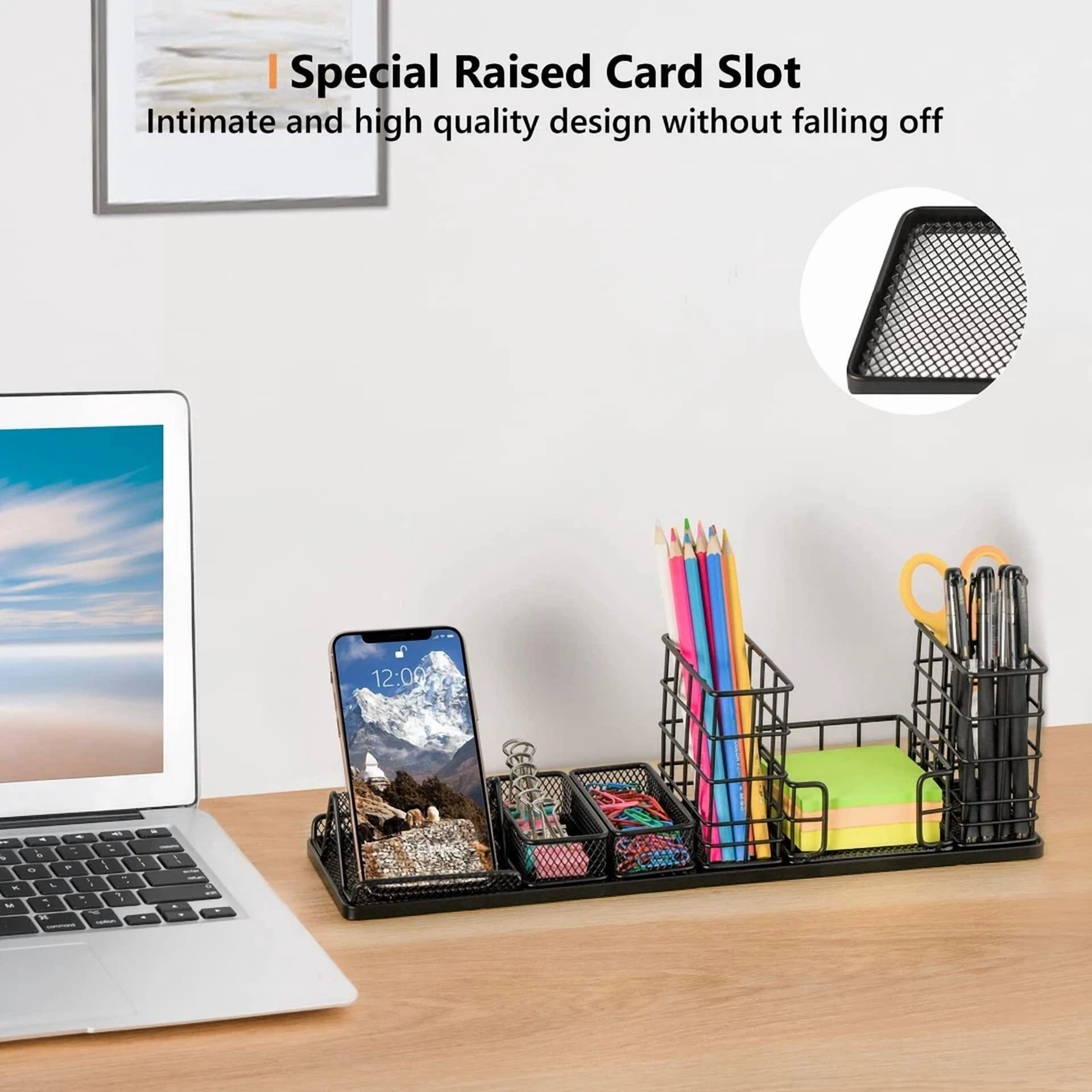 Desk Organizers And Accessories, Office Supplies Desk Organizer With Pen Hold...