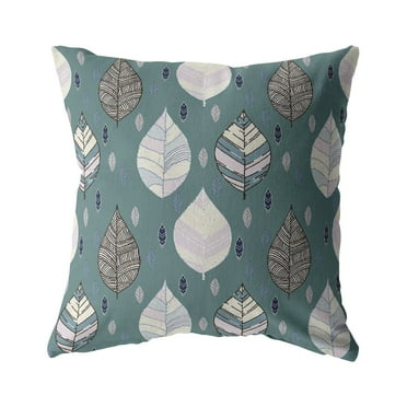 Fall Leaves Indoor/Outdoor Pillow with Removable Cover in Muted Green16x16