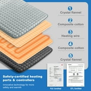 TCVOR Flannel Heating Pad for Deep Heat and Comfort, 12 x 24 Electric Heating Pad, Fast-Heating with 6 Heat Settings, 4 Timer Auto Shut Off, Machine Washable