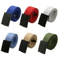 thumbnail image 3 of Eosunjian Unisex Casual Solid Color Webbing Canvas Waist Belt Automatic Buckle Waistband Khaki, 3 of 13