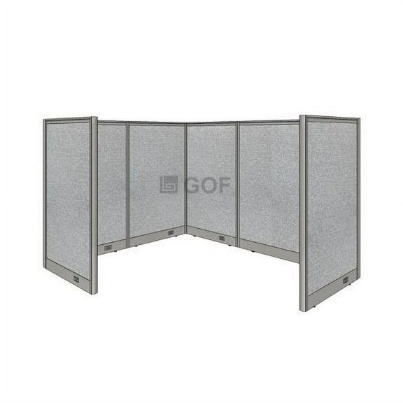 GOF 1 Person Workstation Cubicle (5.5’D x 6.5’W x 5’H) / Office Partition, Room Divider (60"H Cubicle Olny, Grey)