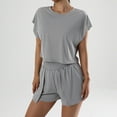 thumbnail image 2 of Maean Women's Athletic Outfit 2 Piece Set Quick Dry Short Sleeve Crop Tops and High Waist Shorts Pockets Tracksuit, 2 of 7