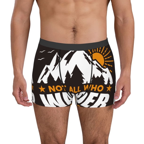Balery Not All Who Wander Are Lost4 Calzoncillos bóxer para hombre, ropa interior de algodón suave y transpirable con cinturilla de nailon-X-Large
