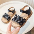 thumbnail image 6 of Baby Girl Sandals Kids Toddler Girls Adjustable Sandals with Flower Design Lightweight Non- Sole Kids Sandals Black 5.5 Years-6 Years, 6 of 7