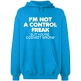thumbnail image 2 of OXI Hoodie Sweatshirt - Not a Control Freak, Basic Casual Hoodie for Men's and Women Fleece Hoodie Long Sleeve - Sapphire Large, 2 of 3