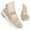 Beige, variant on Wide Toe Box Sneakers Women Knit Upper Embroidery Walking Shoes for Women Adjustable Upper Platform Non- White Sneakers for Women Comfortable Hands Free Platform Mary Janes Foam Shoes