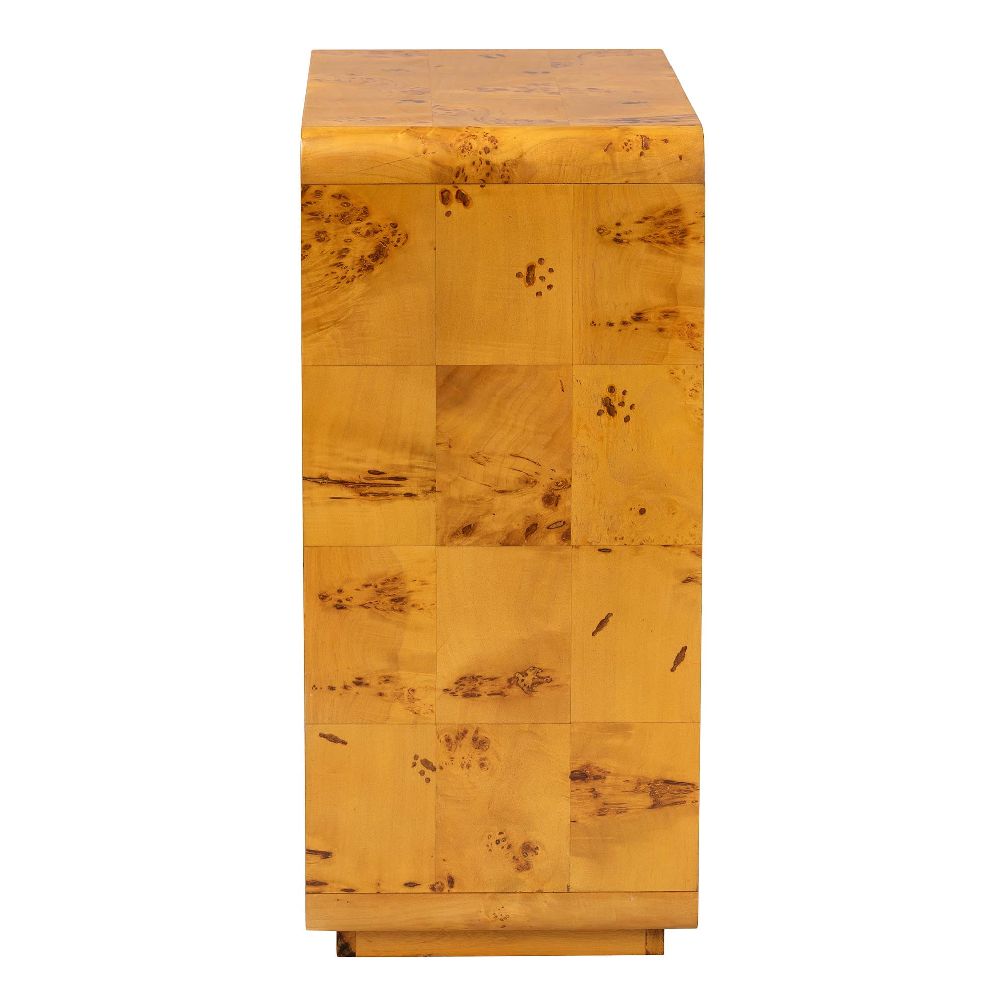 bali & pari Netra Modern Storage Cabinet, 2-Shelf, Light Mappa Burl
