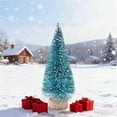 thumbnail image 6 of XIA0LE Artificial Mini Christmas Trees,3in Bottle Brush Trees With Wood Base, Artificial Frosted Sisal Xmas Tree, Diy Crafts Mini Pine Tree For Christmas Party Home Table Top Decor Winter Ornaments, 6 of 6