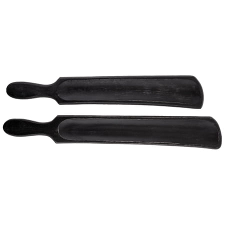 Karma Gifts, Acacian Wood Skinny Appetizer Trays Black, Set of 2, Wood Charcuterie Platter for Wine, Cheese, Meat