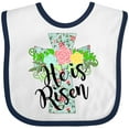 thumbnail image 3 of Inktastic He is Risen Floral Print Cross with Beautiful Flowers Boys or Girls Baby Bib, 3 of 4