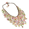 thumbnail image 2 of AeraVida Multi-Colored Neutral Tones Glass Shards Waterfall Bib Necklace, 2 of 5