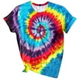 thumbnail image 2 of ALLLIST Womens Tops Under $10 Blue Short Sleeve Tie Dye Crew Neck T-Shirts Women Blouses Dressy Casual, 2 of 3
