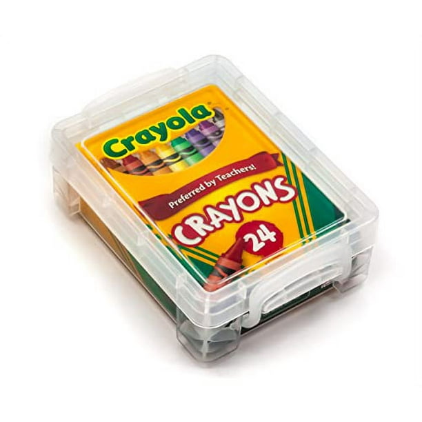 Crayones Crayola 24 Conteos con Contenedor de Plástico Transparente Super Stacker
