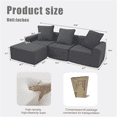 thumbnail image 4 of JERFIT 3-Seater Convertible Modular Sofa Set in Velvet, Reversible Chaise Sectional Couch for Living Room, Antique Grey, 4 of 10