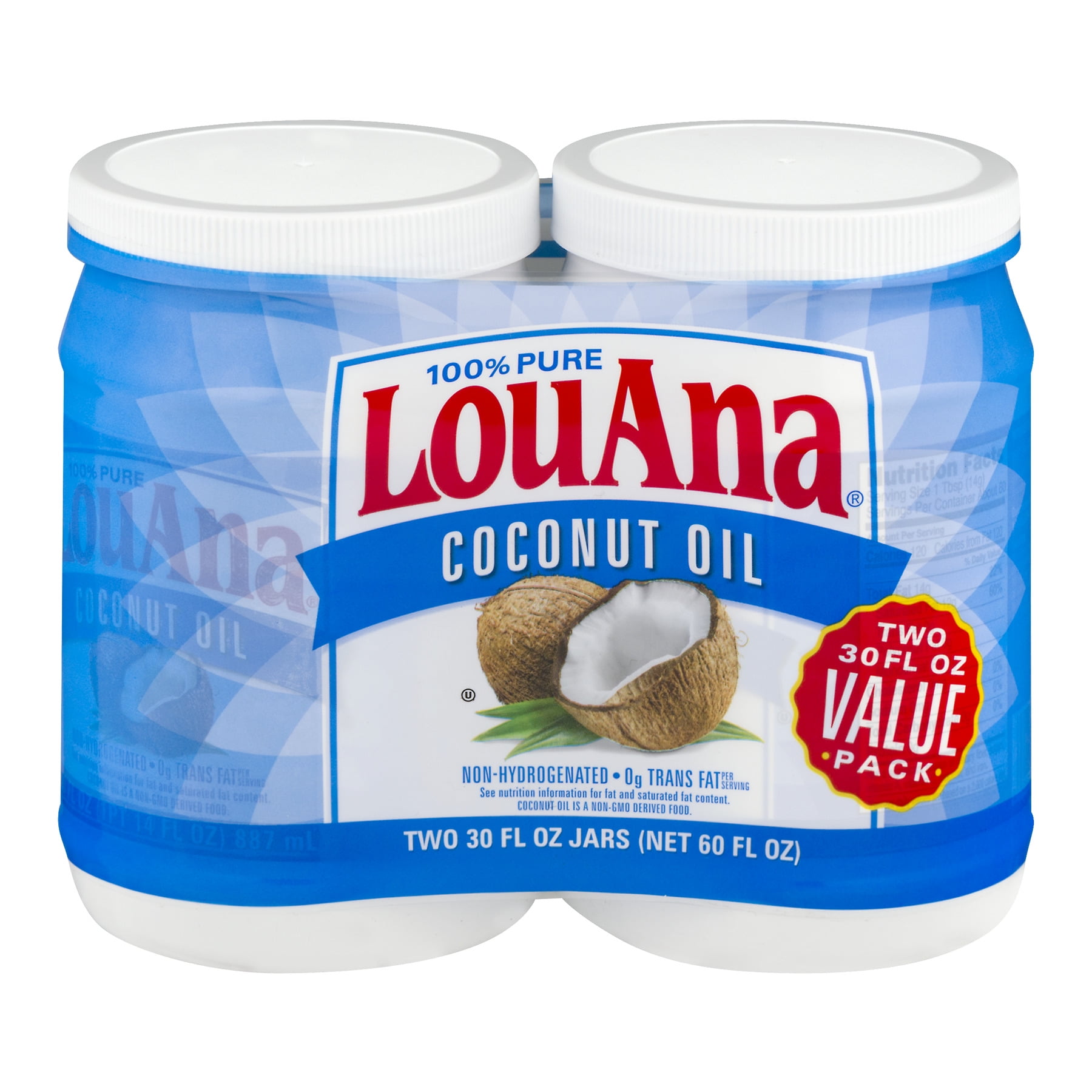 LouAna 100% Pure Coconut Oil 30 fl oz (2 pack)
