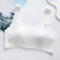 thumbnail image 2 of Wuxian Girls Bralette For Older Girls Teen In Primary And Junior High Schools Thin Seamless Bra Breathing Comfort Soft Solid Color Underwear,White, 2 of 4