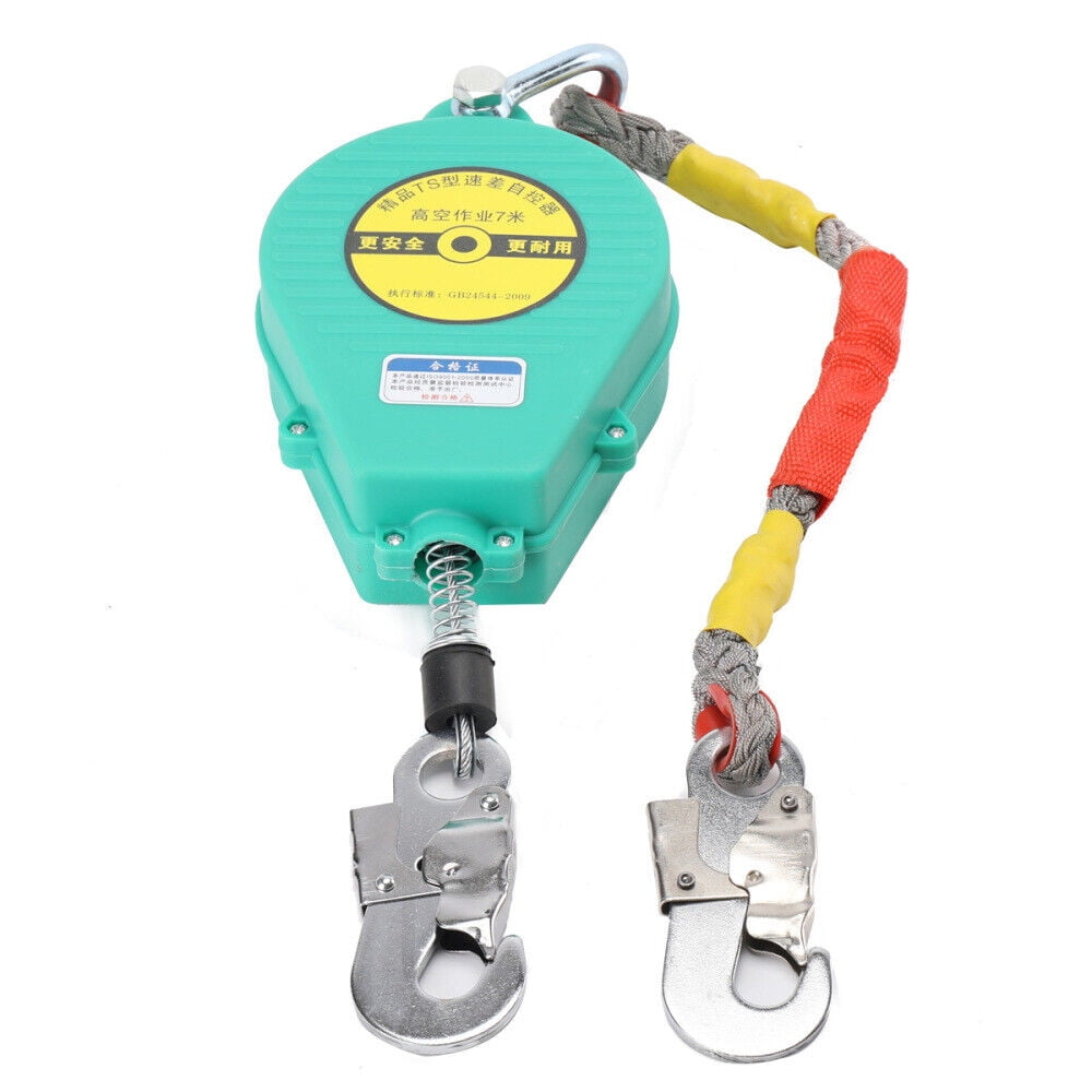 ECUTEE 23ft Self Retracting Lifeline Lanyard 330lbs Fall Arrester Fall Protection &Hook