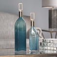 thumbnail image 2 of Uttermost Annabella Glass and Iron Bottles in Teal Blue/Bronze (Set of 2), 2 of 2