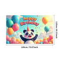 thumbnail image 1 of Panda Party Banner Colorful Happy Birthday Decorations Background for Kids Celebration Backdrop Event Supplies Photo Booth Birthday Party, 1 of 4