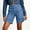 Light Blue, variant on hoksml Women High Waist Denim Bermuda Shorts, Button Detail Straight Leg Casual Jean Shorts, 60% Cotton Blend