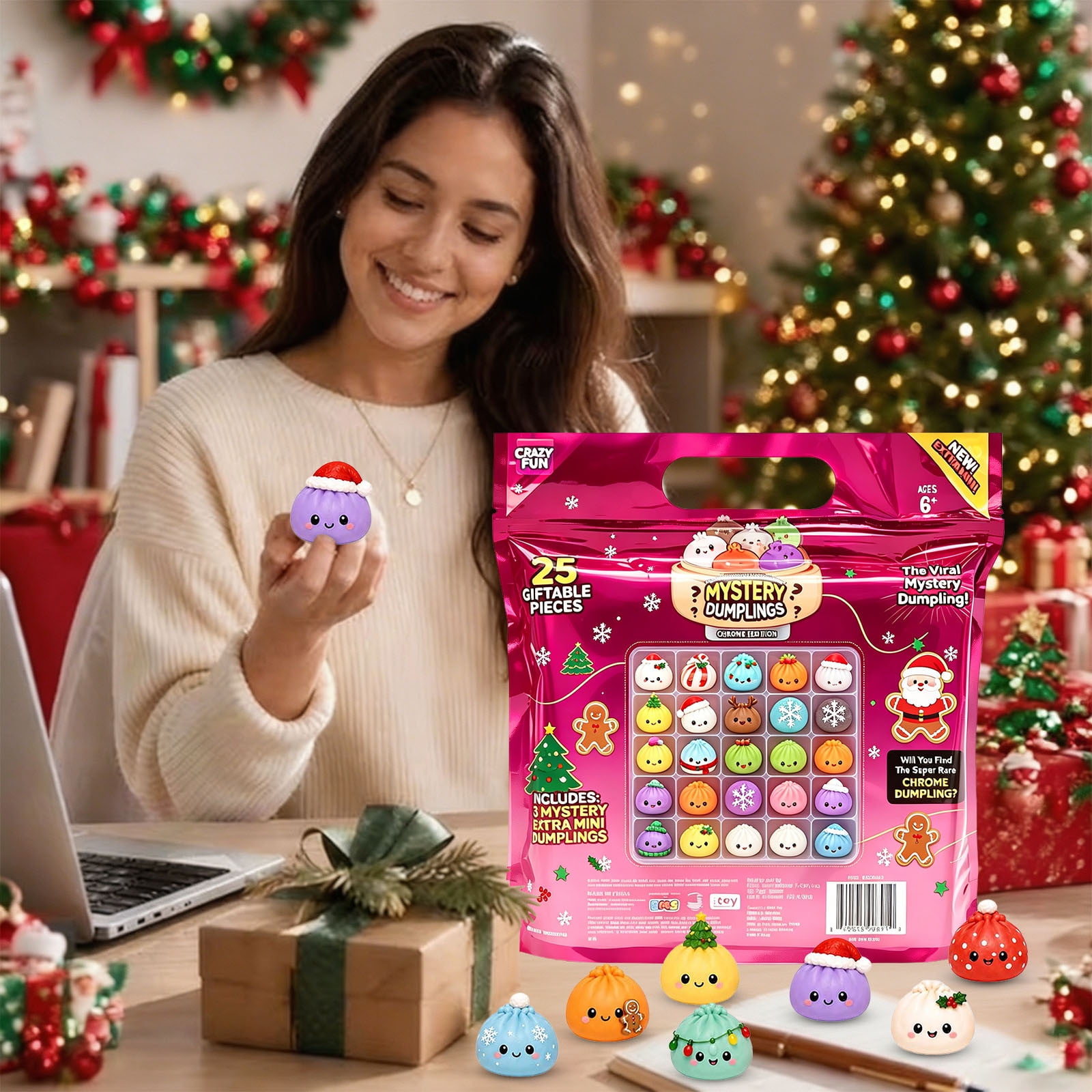 Crazy Fun The Extra Mini Mystery Dumplings Chrome Edition 25âPieces Giftable Dumpling