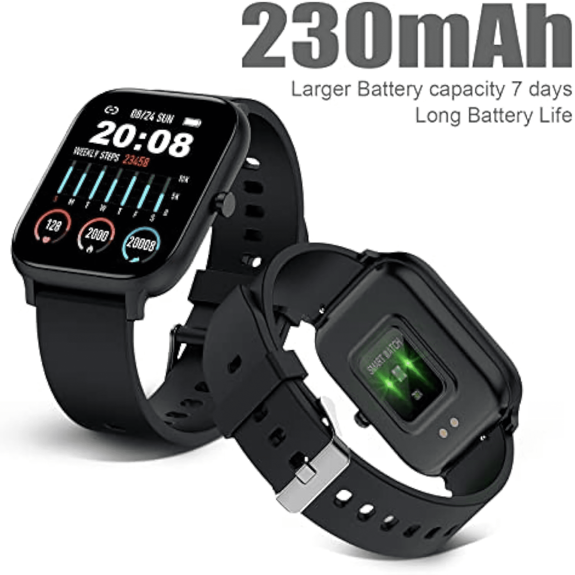 JOEME Black Smarts Watch, 1.9 Inch Display with 108 Programable Sports Modes