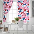 thumbnail image 5 of Fsddascl Valentine's Day Blackout Curtains for Bedroom/Living Room, Thermal Insulated Kitchen Curtains, Modern Romantic Colorful Striped Dots Love Grommet Darkening Window Treatment Drapes 42"x63"x2, 5 of 6