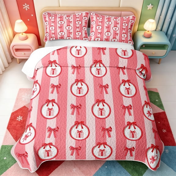 Manfei Vintage Christmas Snowman Quilt Full,Merry Xmas Full Bedspread Sets,3 Pieces,1 Coverlet and 2 Pillowcases