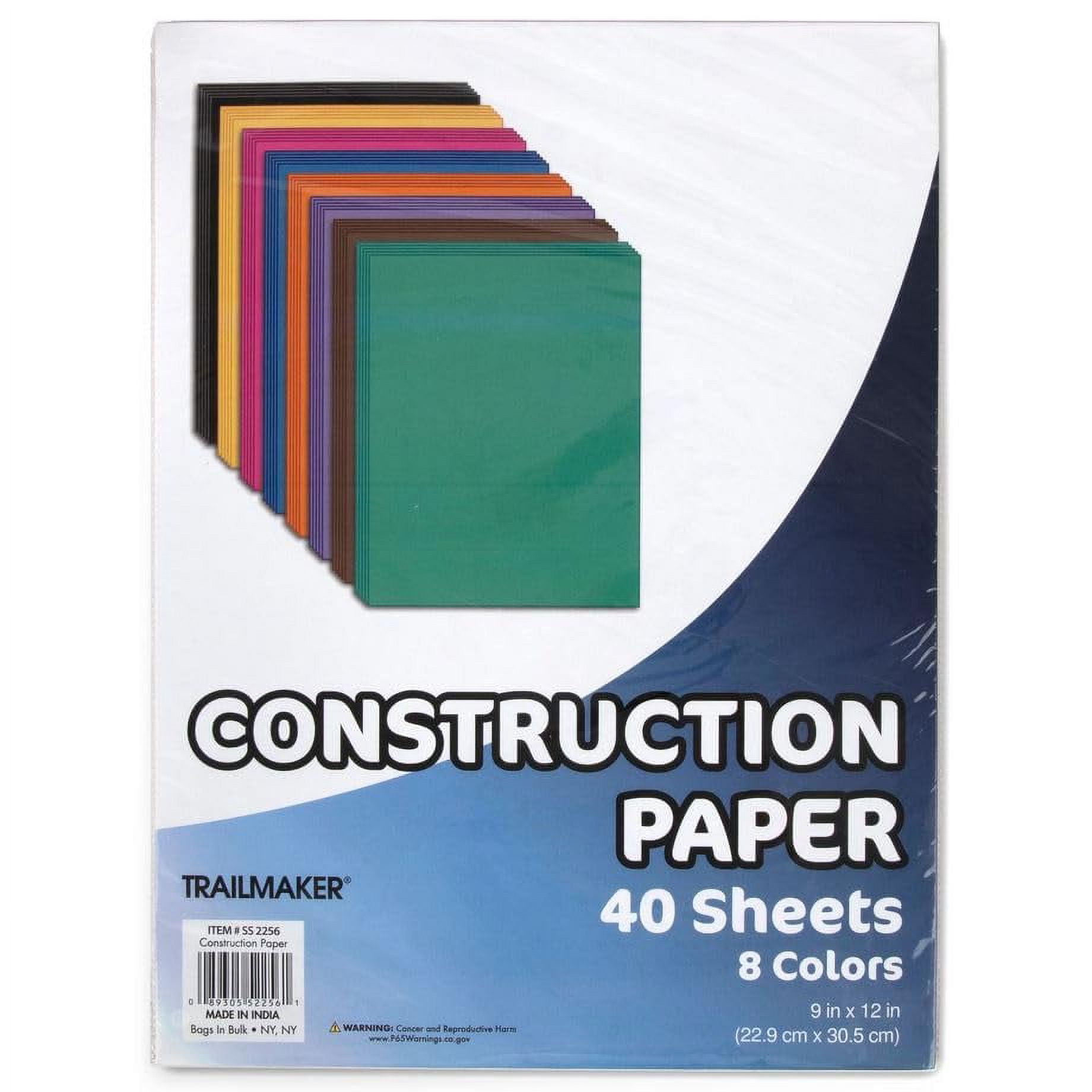 50 Pack of Bulk Wholesale 9"x12" Construction Paper in Assorted Colors Containing 40 Sheets Per Pack for Kids, Students and Classrooms - 2,000 Sheet Count of Colored Construction Paper