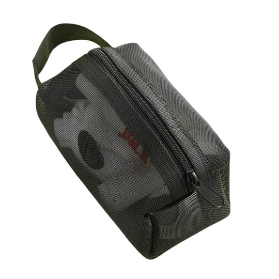 Yoetaun Elegant Clear Nylon Meshes Coin Purse Small Zippered Bag for Keys and Earphones with Large Capacity Organizers Pouches Black