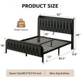 thumbnail image 4 of Einhomn Queen Size Bed Frame with Velvet Upholstered Headboard & Charging Station, Metal Platform Bed Frame with 12"Underbed Storage Space,Easy Assembly,Dark gray, 4 of 7
