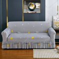 thumbnail image 1 of Elastic Stretchable Sofa Cover with Skirt Washable Furniture Protector Printed Slipcovers with Elastic Bottom for Living Room, 1 of 7