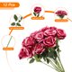 thumbnail image 3 of Uxcell 12 Pcs Rosas Artificiales de Color Rosa Profundo, Rosas de Terciopelo de Toque Real con Tallos, 3 of 6