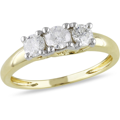 1 2 Carat T.W. Three-Stone Diamond Engagement Ring in 14kt Yellow Gold, IGL Certified by