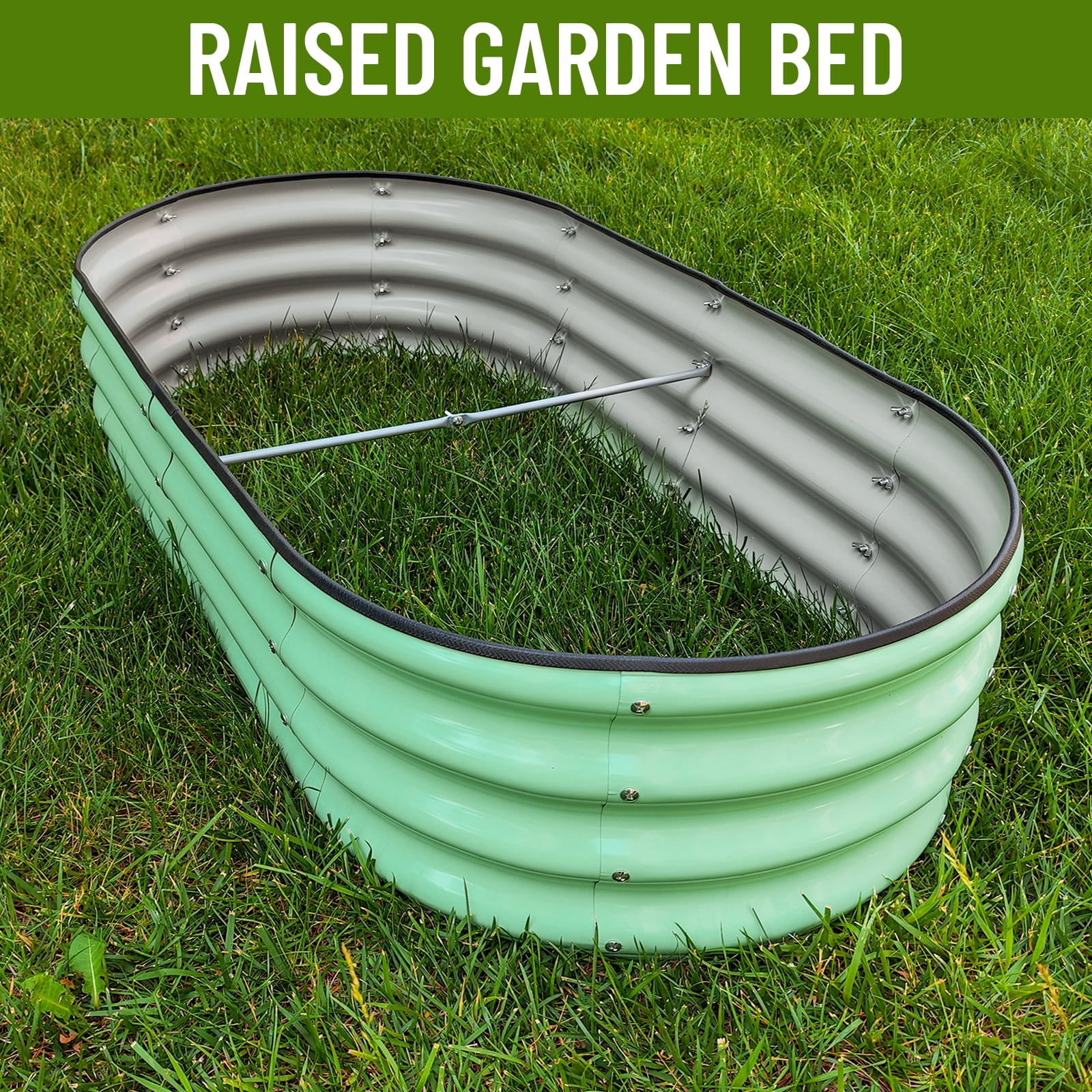 SnugNiture Raised Garden Bed, 3Pcs 4x2x1ft Galvanized Metal Planter Box, Green