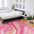 thumbnail image 6 of Area Rugs Indoor Non-Slip Rectangle Rug 5x8 Ft Pink Marble Abstract Gold Foil Modern Rug Rubber Backing Floor Mats Non Shedding Home Decor Carpet for Entryway Living Room, 6 of 8