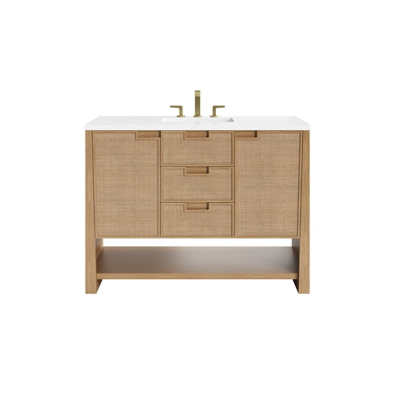 James Martin Vanities D225-V48-SSO-3WZ Solene 48" Free Standing Single Basin Poplar Wood