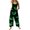 Green, variant on Womens Halloween Jumpsuits Castle Skeleton Sleeveless Backless Horror Overalls Ghost Skull Halter Spooky Rompers, L