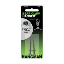 Hangman Products BCD-2 Double Headed Bear Claw Hangers (2 Pack) - 1.25 Inch, Holds Up To 100 Lbs, Black