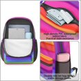 thumbnail image 2 of 17 Inch Lightweight Backpack,PVC Waterproof Oxford Fabric, Ergonomically Designed, with Large Capacity, Vibrant Rainbow Print, 2 of 5