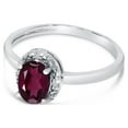 thumbnail image 3 of 14k White Gold Oval Rhodolite Garnet And Diamond Ring, 3 of 6