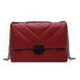 thumbnail image 2 of Bolsa Simple Lattice Pattern Totes PU Mujer Cadena Hombro Messenger Bag (Rojo) Ehuebsd Nuevos Originales, 2 of 9