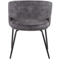 thumbnail image 6 of LeisureMod 7-Piece Dining Set with Glass Top Table, Golden Steel Base, and Upholstered Open-Back Chairs in Velvet, Modern Dining Room Furniture Voren Collection in Charcoal, 6 of 13