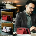 thumbnail image 6 of Elehold Detachable Wallet Case for Google Pixel 7 Pro 6.7", Premium Vegan Leather Case Soft TPU Magnetic Detachable Folding with Card Slots Kickstand Shockproof 360°Protection Case,Red, 6 of 11