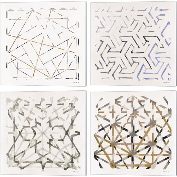 Great Art Now Mosaic by Stellar Design Studio 4 Piece Canvas Art Set Each 14"W x 14"H